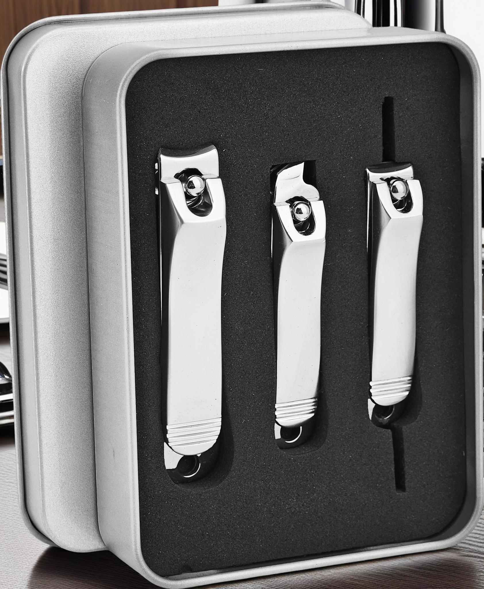 Ensemble de 3 coupe-ongles en acier inoxydable pour des soins des mains et des pieds impeccables