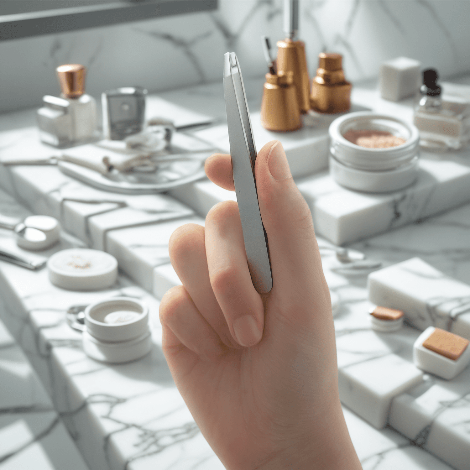Pinces à épiler biseautées professionnelles pour l'entretien des sourcils et approvisionnement en outils de beauté