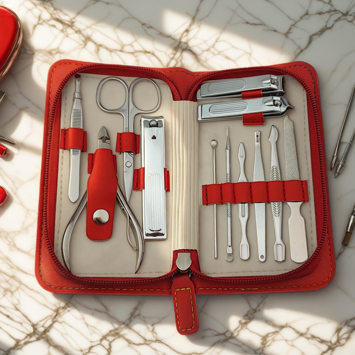 Kits de manucure personnalisés en acier inoxydable 16 pièces pour les acheteurs d'outils de beauté