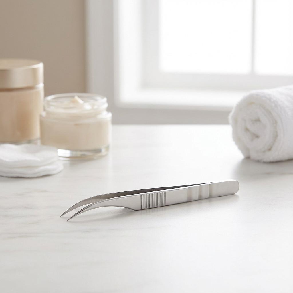 Pinces à épiler courbes personnalisées pour salons de coiffure, détaillants et kits de beauté
