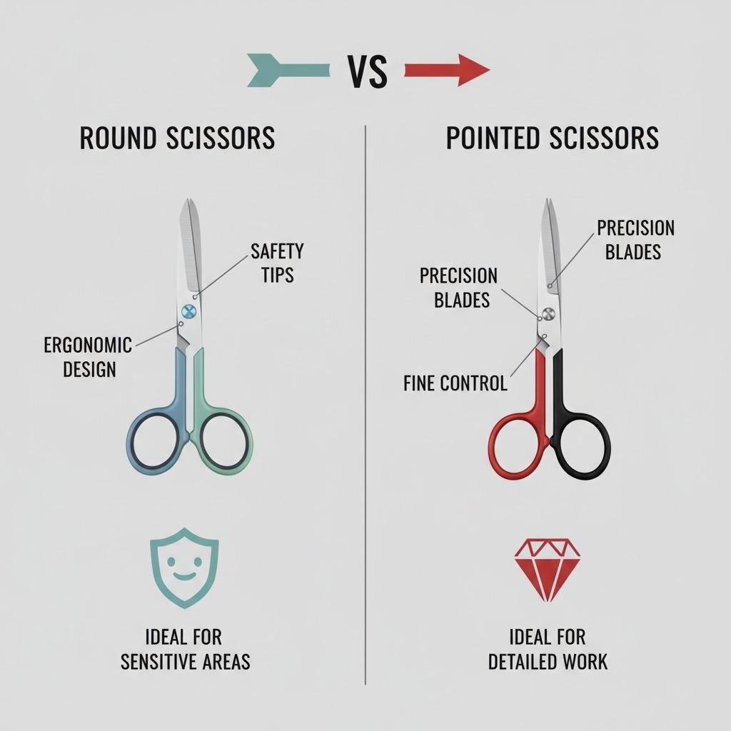 Ciseaux de beauté ronds ou pointus : pour une coupe plus sûre ou pour des détails plus précis ?