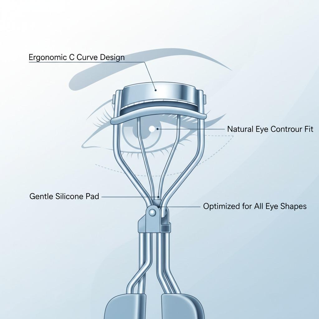Guide pour recourbe-cils en forme de C : pour un meilleur maintien et un effet liftant optimal.